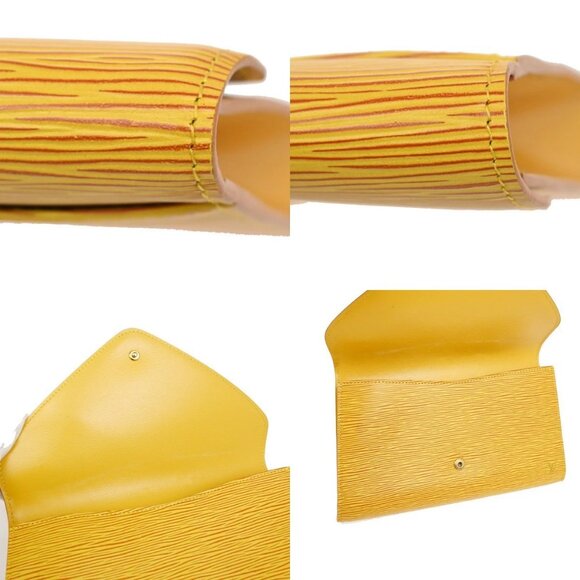 LOUIS VUITTON LV Logo Art Deco Clutch Hand Bag Epi Leather Yellow M52639 05YH583 - Picture 8 of 15
